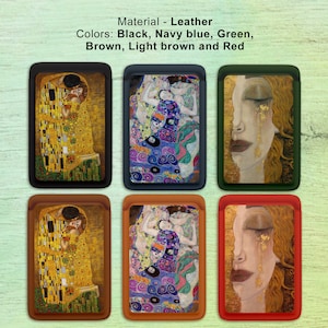 Cartera Magsafe Gustav Klimt, cartera magnética Art Nouveau, tarjetero Magsafe para iPhone 16, 15, 13, 13 Pro, 13 Mini, 12, 12 Pro, 12 Pro Max