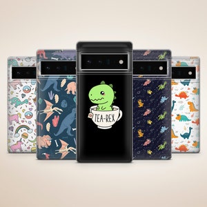 Cute Dino Phone Case Dinosaur Lover Phone Cover for Google Pixel 8A, 8 Pro, 8, 7A, 7 Pro, 6, 6 Pro, 6A, 5A, 4A, Samsung Galaxy S24, S23 Fe