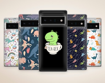 Cute Dino Phone Case Dinosaur Lover Phone Cover for Google Pixel 10, 9, 8 Pro, 8, 7A, 7 Pro, 6, 6 Pro, 6A, Samsung Galaxy S25, S24 Fe