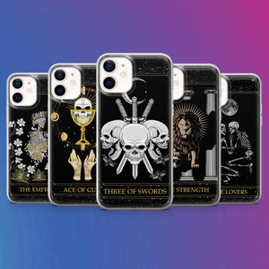 Custodia per telefono con divinazione e lettura dei tarocchi per iPhone 16, 15 Pro, 14 Pro Max, 13 Pro, 11, Xs, 8, Samsung S25, A15, Pixel 9, 8 Pro, 7A