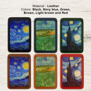 Art Magsafe Geldbörse Van Gogh Magnetischer Geldbeutel Sternennacht Magsafe Kartenhalter für iPhone 16, 15, 14, 13 Pro, 13 Mini, 12, 12 Pro, 12 Pro Max