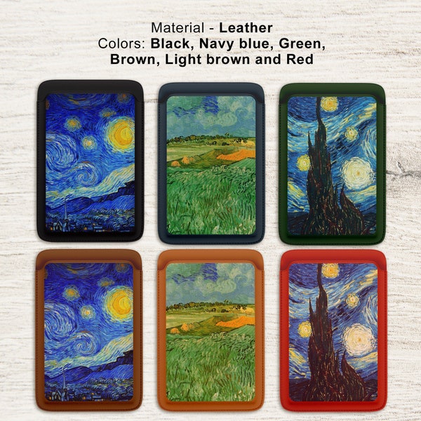 Art Magsafe Wallet Van Gogh Magnetic Wallet Starry Night Magsafe Card Holder for iPhone 15, 14, 13, 13 Pro, 13 Mini, 12, 12 Pro, 12 Pro Max