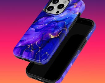 Tough Blue Marble Phone Case Marble Design Phone Cover for iPhone 16, 15, 14, 13, 12, Google Pixel 9, 9 Pro, 8, 7A, Samsung Galaxy S24, S23