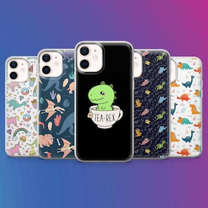 Cute Dino Phone Case Tyrannosaurus Phone Case Dinosaur Lover Phone Cover for iPhone 15, 14 Pro, 13 Pro Max, 12, 11, Xr, Samsung A25, S24