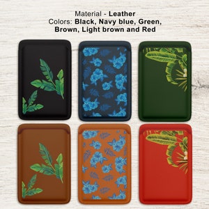Hawaii Magsafe Brieftasche Tropisch Magnetischer Geldbeutel Pflanze Magsafe Kartenhalter für iPhone 16, 15, 14, 13 Pro, 13 Mini, 12, 12 Pro, 12 Pro Max
