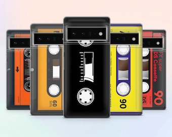 Retro Cassette Phone Case Mixtape Phone Cover for Google Pixel 10, 9, 8A, 8 Pro, 8, 7, 7A, 7 Pro, 6, 6 Pro, 6A, Samsung S24, A56, A16, S25