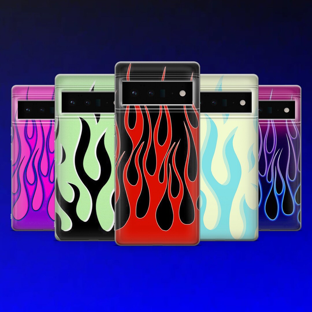 Aesthetic Fire Phone Case Purple Flame Phone Cover for Google Pixel 9