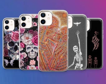 Funda para teléfono con diseño de calavera de azúcar para iPhone 17, 16, 15, 14 Pro Max, 13, 11, XR, Samsung A56, A15, S25, S24, Pixel 10, 9, 8