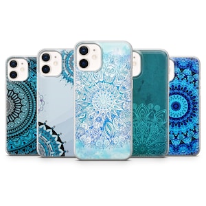 Boho Handyhülle, Mandala Malerei Handyhülle für iPhone 17, 16, 15 Pro Max, 14 Pro, 12 Mini, 11, 8, Samsung S25, A56, A15, Pixel 10