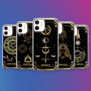 Funda para teléfono con lectura de tarot, cartas del tarot, funda para iPhone 16, 15, 14 Pro, 13, 12, X, Xr, Xs, 8, 7, Samsung S25, A56, S24, Pixel 9, 8, 7A