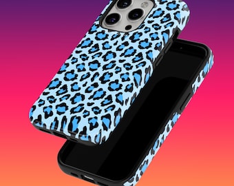 Funda para teléfono duradera con estampado de guepardo y lunares vibrantes para iPhone 16, 15, 14, 13, 12, Google Pixel 9, 9 Pro, 8 y Samsung Galaxy S24