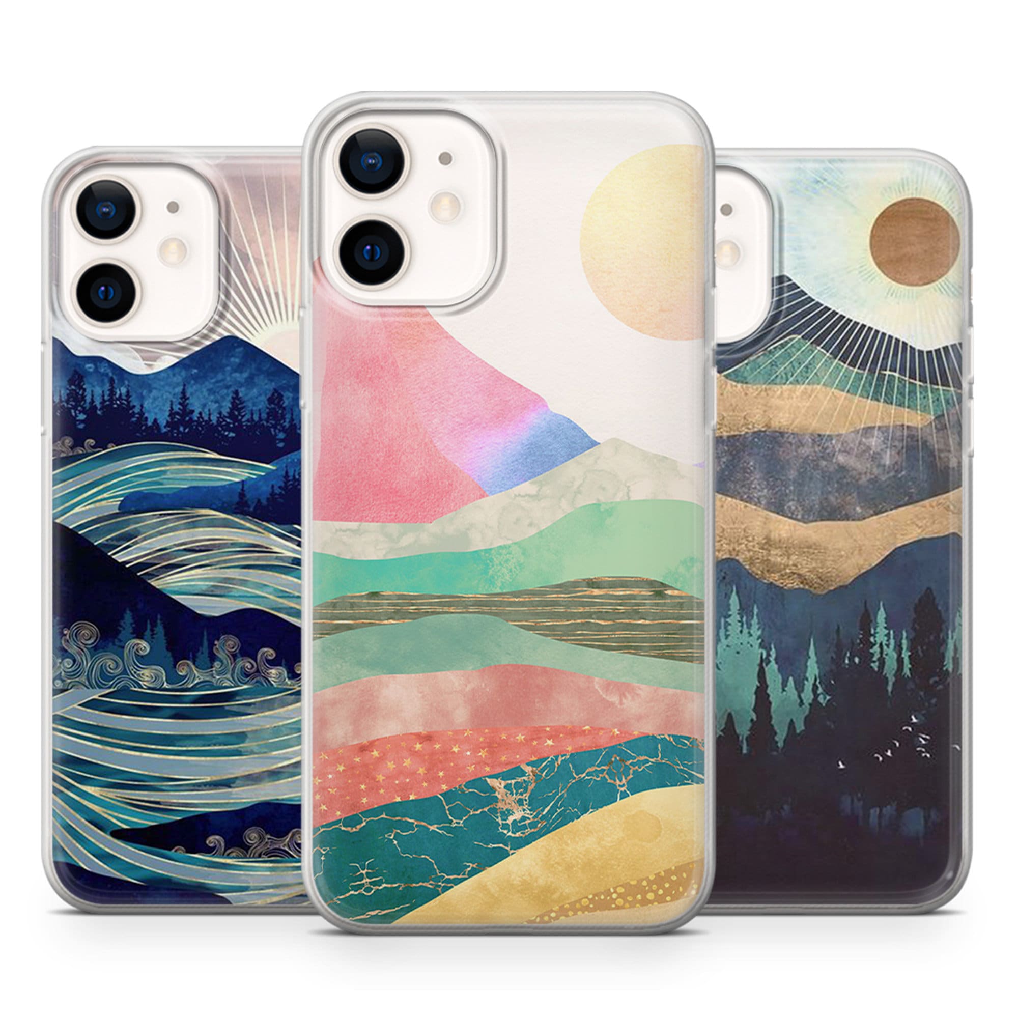 Funda Majestic Outdoor con diseño de montaña natural para iPhone 17, 16, 15, 14, 12, 11, 7, 8, Samsung S25, A56, A15, Pixel 10, 9, 8, 7A