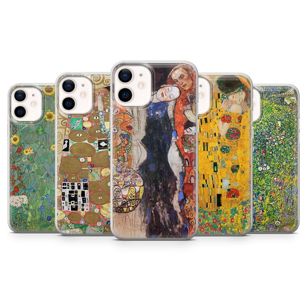 Gustav Klimt Funda de teléfono Funda de teléfono de artes decorativas para iPhone 15, 14, 13 Pro Max, 12, 11, 8, 7, Xr, X, Samsung S24, A25, Pixel 8A, 7A, 6