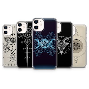 Wiccan Pentagram iPhone Case Tarot Phone Cover for iPhone 17, 16 Pro, 15, 14, 13, 12, 11, Xs, Samsung S25 Ultra, A15, A56, Pixel 10, 9, 8, 7