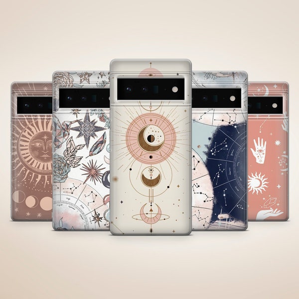 Système solaire Phone Case Universe Phone Cover pour Google Pixel 8A, 8 Pro, 8, 7, 7A, 7 Pro, 6, 6 Pro, 6A, 5A, 4A, Samsung Galaxy S24, A25, A15