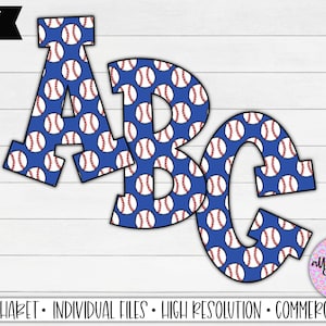 Baseball Sublimation Alphabet, Sublimation Letters, Upper Case Full Alphabet, Baseball Doodle Letters, Baseball Monogram, Baseball Letters