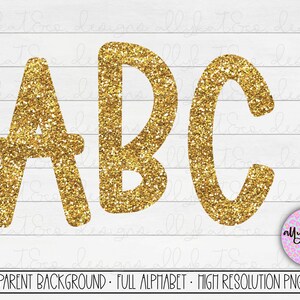 Gold Glitter Sublimation Alphabet, Sublimation Letters, A-Z Upper Case Full Alphabet, Gold Glitter Doodle Letters, Gold Glitter Letters
