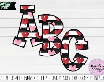 Valentine’s Day Sublimation Alphabet | Sublimation Letters | A-Z Upper Case Full Alphabet | Watercolor Pink Red Heart Letters | Valentine’s