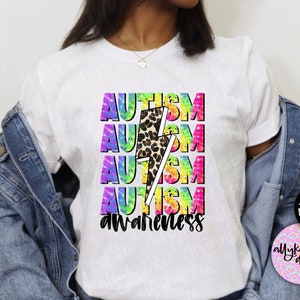 Distressed Autism Awareness PNG, Special Needs Design, Autism PNG, Autism Awareness Design File, Special Needs, Leopard Lightening Bolt PNG