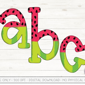 Watermelon Sublimation Alphabet | Sublimation Letters | A-Z Full Alphabet | Watermelon PNG Letters | Watermelon Font Letters