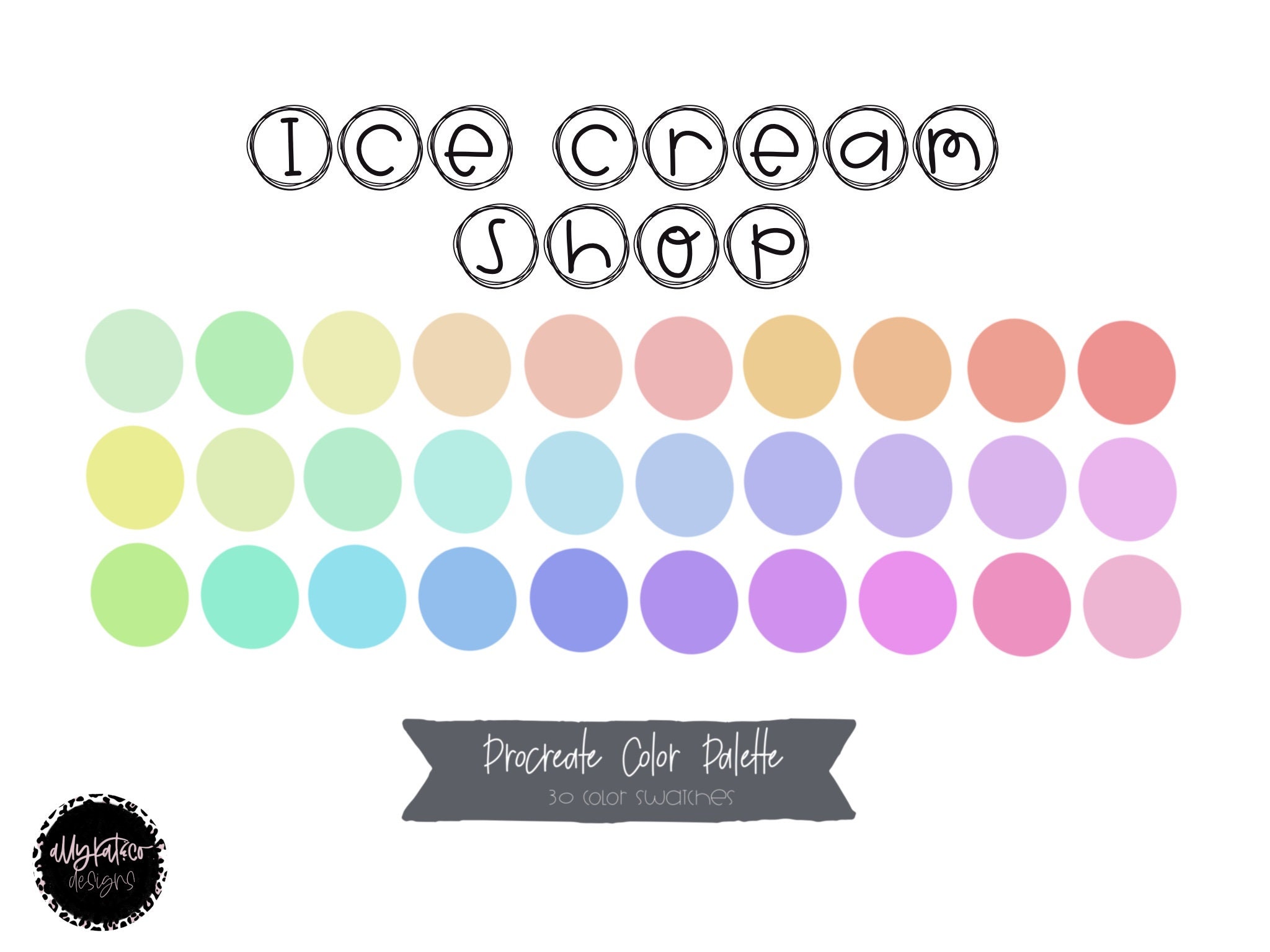 Ice Cream Shop Color Palette for Procreate Instant Digital Etsy