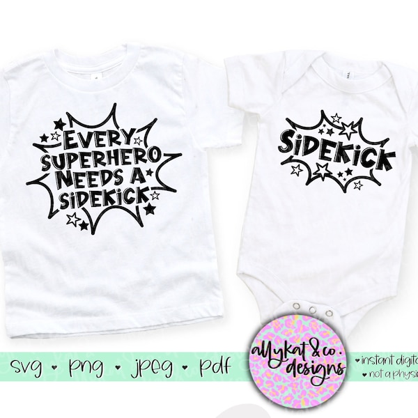 Superhero Brothers Shirts - Big Brother Shirt - Every Superhero needs a sidekick Shirt - Family Baby Announcement - Siblings Shirt Set