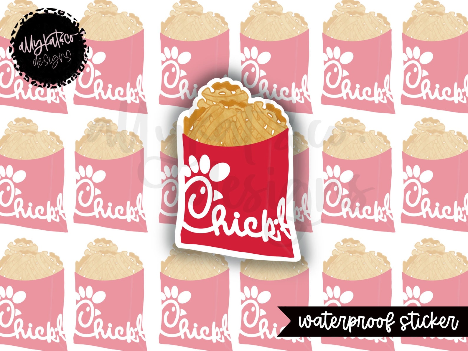 Chick-fil-A Fries Sticker Chick-fil-A Sticker Fun | Etsy