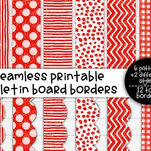 Red Printable Bulletin Board Borders | Printable Classroom Borders | Elementary School Decorations | Printable | Bulletin Board Borders