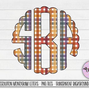 May include: A monogram design with the letters "SBA" in a circle. The letters are outlined in black and filled with a plaid pattern in shades of orange, red, yellow, and blue. The circle has a scalloped edge.