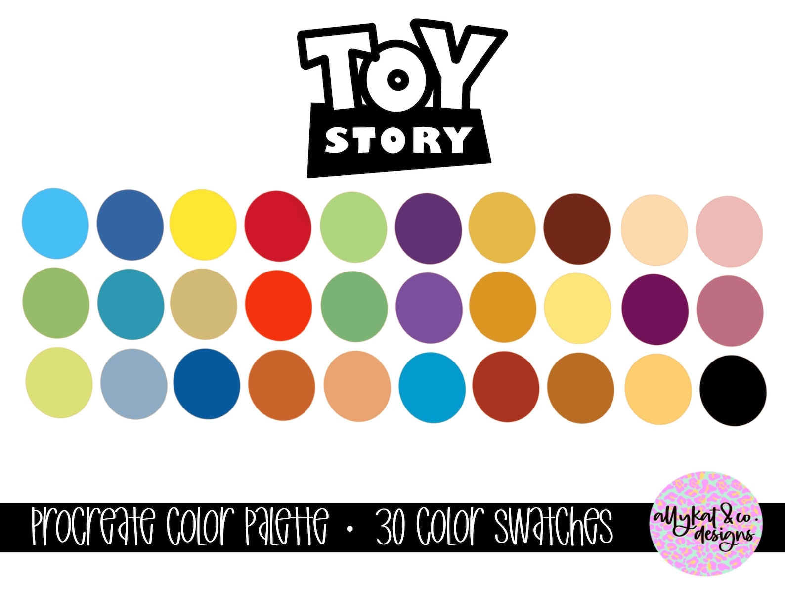Toy Story Color Palette for Procreate Instant Digital Etsy