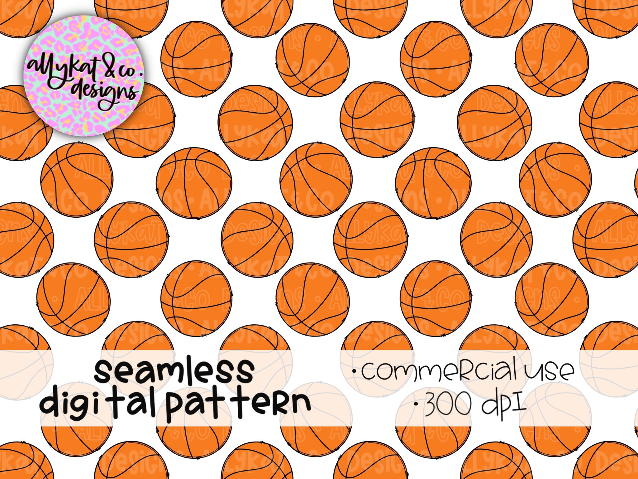 Basketball Seamless Pattern: Hand-drawn Clipart (digital Download) - Etsy