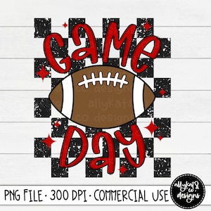 Red and Black Game Day PNG, Game day shirt, Game Day Football Png, Distressed Game Day Sublimation, Distressed Football Png, Commercial Use