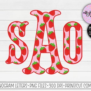 Monogramma della fragola, Estate Monogram PNG, Lettere del monogramma a coda di pesce, Uso commerciale Monogramma Lettere, File PNG del monogramma di compleanno della fragola
