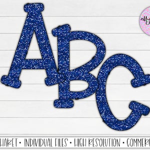 Blue Glitter Sublimation Alphabet | Sublimation Letters | A-Z Upper Case Full Alphabet | Blue Glitter Letters | Glitter Font Letters | PNG