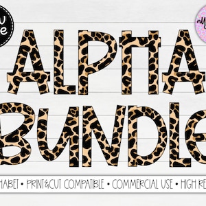 Leopard Print Doodle Alphabet Letters PNG Bundle, Hand Drawn Doodle Letters, Sublimation Alpha Set Designs PNG, Cheetah Print Alpha Set PNG