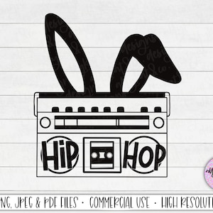 Easter Svg Hip Hop Bunny Svg Bunny svg Easter Svg Retro Svg Cut File Popular Svg Trendy Svg Vintage Svg Hip Hop Easter Svg PNG Boom Box svg