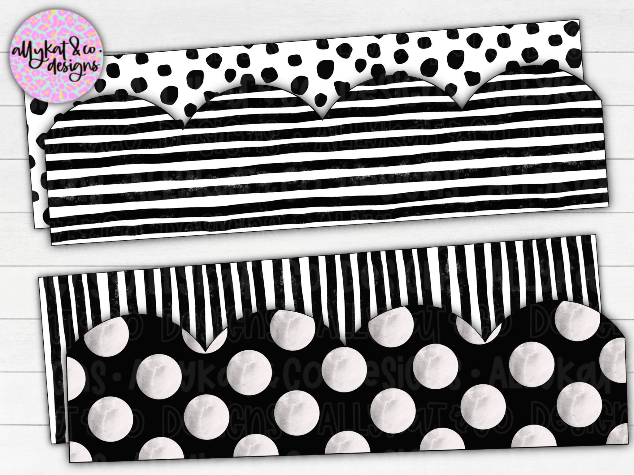Printable Bulletin Board Borders: Black \u0026 White Classroom Decor (PDF) - Etsy, image size:2048x1536