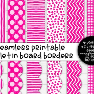 Hot Pink Printable Bulletin Board Borders | Printable Classroom Borders ...