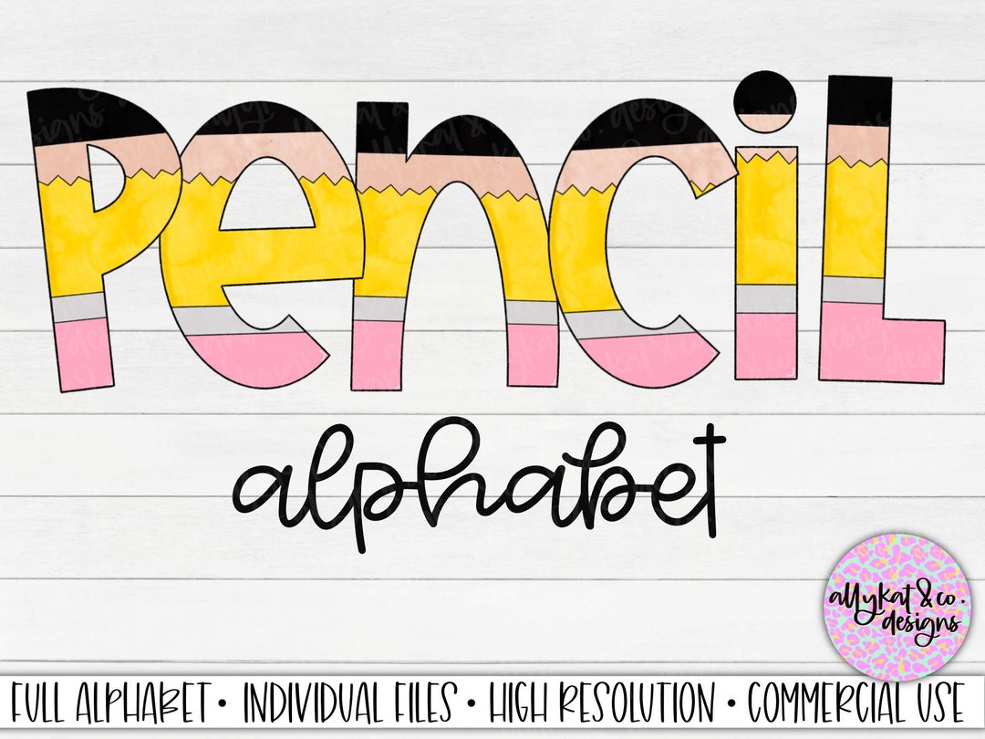 Pencil Doodle Letters Alphabet PNG, Sublimation Letters, AZ Alphabet