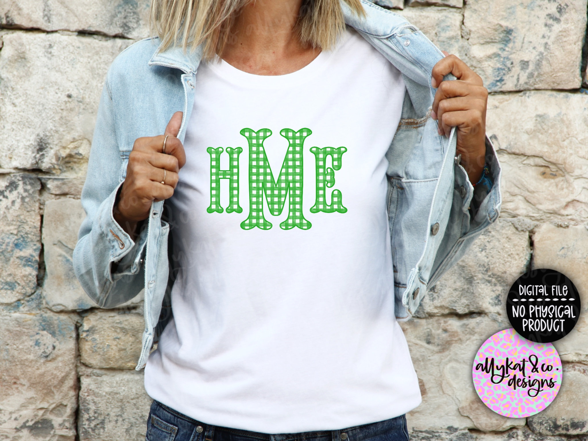 Monogram Letter Kelly Kelly Green Gingham Fishtail Monogram Letters (PNG Digital Download) - Etsy