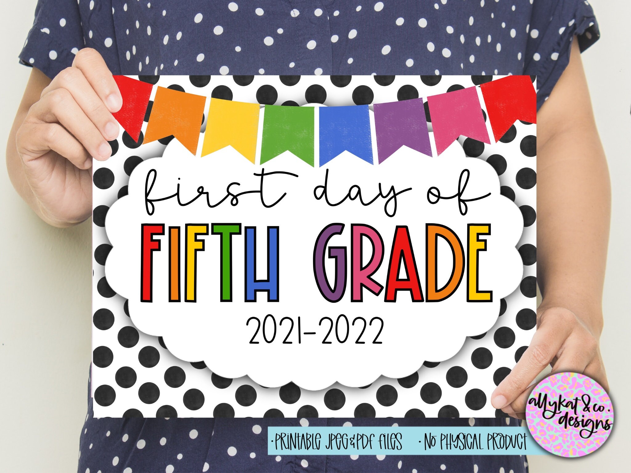First day of school sign Fifth Grade school sign Printable | Etsy