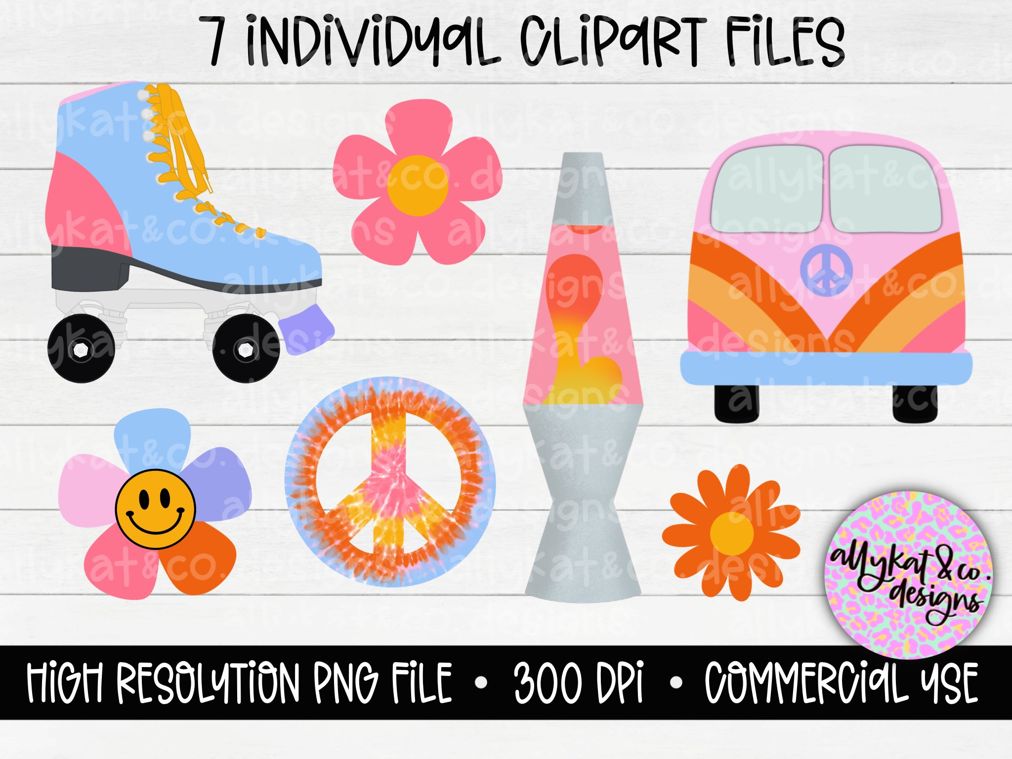 Retro Clipart Bundle: Groovy 70s Doodle Graphics (commercial Use) - Etsy