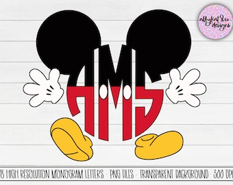 Red, White, Yellow Monogram Letters PNG: Birthday Shirt (Digital Download)