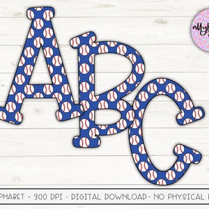 Baseball Sublimation Alphabet, Sublimation Letters, Upper Case Full Alphabet, Baseball Doodle Letters, Baseball Monogram, Baseball Letters