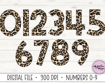 Leopard Print Numbers: Rainbow Doodle Sublimation (Digital File)