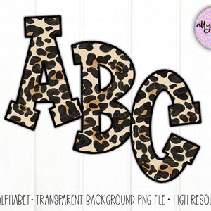 Leopard Sublimation Alphabet | Sublimation Letters | A-Z Upper Case Full Alphabet | Leopard Patterned Letters | Leopard Font Letters | PNG