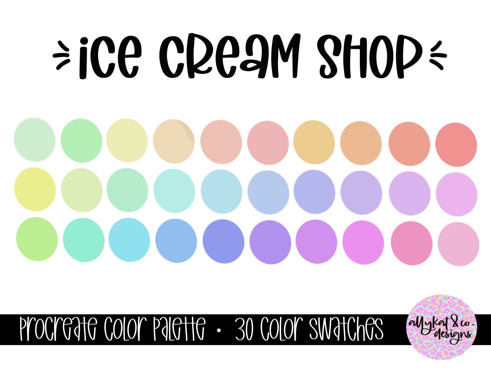 Ice Cream Shop Color Palette for Procreate Instant Digital Etsy