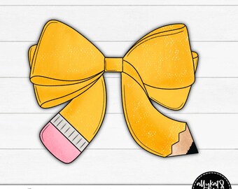 Bleistift Schleife Clipart: Handgezeichnet Schule PNG (Kommerzielle Nutzung)