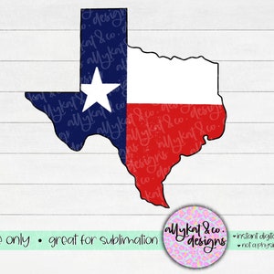 Distressed Texas Flag Sublimation Design: Hand Drawn PNG (Digital Download)