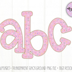 Sprinkles Sublimation Alphabet | Sublimation Letters | A-Z Lower Case Full Alphabet | Sprinkles Patterned Letters | Donut Letters | PNG